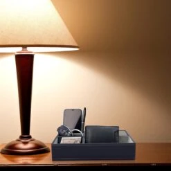 Belle Vous Zwart Faux Leren 5 Compartimenten Valet Nachtkastje Organizer Tray – Bureau Opslag Doos Voor Beurs, Telefoon, Sleutels, Sieraden, Accessoires, Geld, Armbanden – Allesvanger Naast Het Bed -Thuisopslag 1200x1200 2674