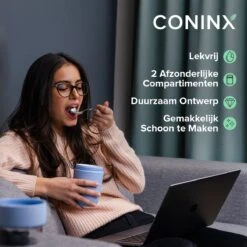 Coninx Yoghurtbeker To Go - Muesli Beker To Go - Lunchbeker - Mueslibeker 640ml ( 450ml+190ml ) - Blauw 16 Coninx Yoghurtbeker To Go - Muesli Beker To Go - Lunchbeker - Mueslibeker 640ml ( 450ml+190ml ) - Blauw -Thuisopslag 1200x1200 27