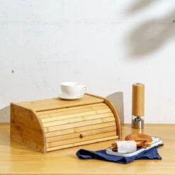 Merkloos Decopatent® Broodtrommel Met Rolluik - Bamboe Houten Brooddoos Met Schuifdeksel - Broodtrommel - Brood Bewaren En Vers Houden 14 Merkloos Decopatent® Broodtrommel Met Rolluik - Bamboe Houten Brooddoos Met Schuifdeksel - Broodtrommel - Brood Bewaren En Vers Houden -Thuisopslag 1200x1200 296