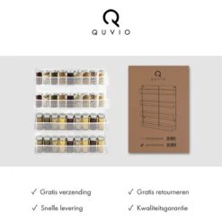 QUVIO Groot Kruidenrek - Staal - Wit - Ophangbaar - Voor 32 Kruidenpotjes - 4 Laags -Thuisopslag 1200x1200 332