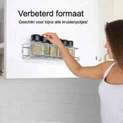 Kruidenrek Ophangbaar Kruidenpotjes Wandrek Organizer Keuken Accessoires - Geschikt Voor Bijna Alle Kruidenpotjes -Thuisopslag 1200x1200 334