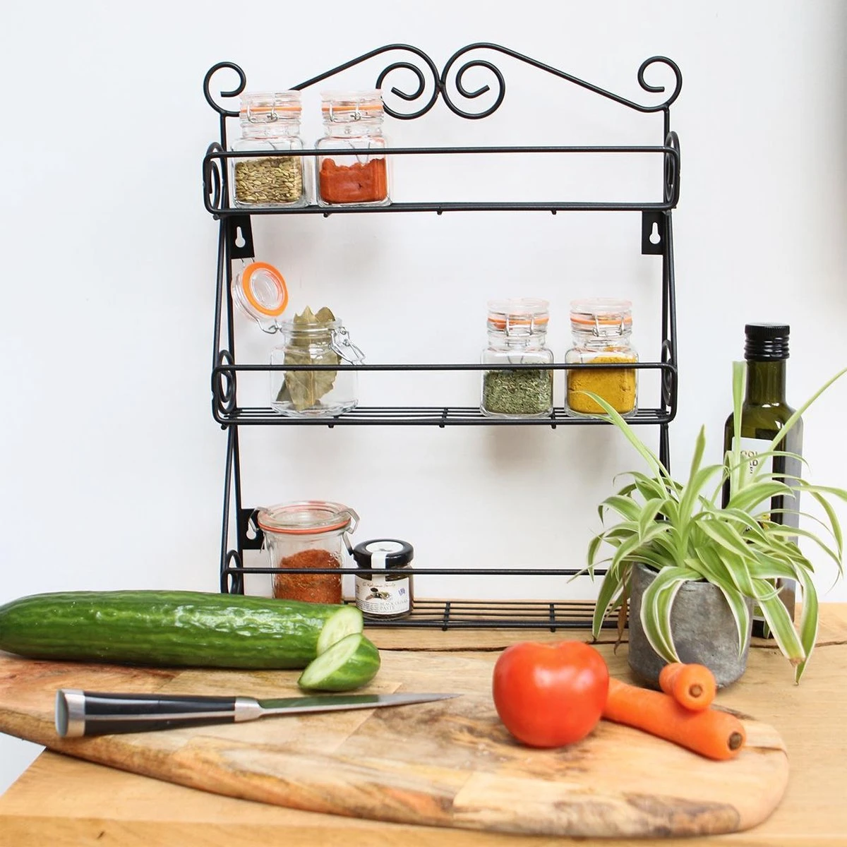 KitchenBrothers Kruidenrek - Staand En Ophangbaar - Voor 21 Potjes - 3 Laags - Metaal 4 KitchenBrothers Kruidenrek - Staand En Ophangbaar - Voor 21 Potjes - 3 Laags - Metaal - Afbeelding 2