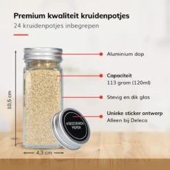 Deleca Kruidenrek Organizer Met 24 Kruidenpotjes - Vierkant - Strooideksel & Labels - Ophangbaar Of Staand - Industrieel / Zwart -Thuisopslag 1200x1200 376