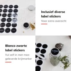 Deleca Kruidenrek Organizer Met 24 Kruidenpotjes - Vierkant - Strooideksel & Labels - Ophangbaar Of Staand - Industrieel / Zwart -Thuisopslag 1200x1200 377