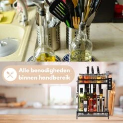 Pazzo Goods - Keuken Organizer - Keukenrek - Zwart - Metaal - 2 Laags - Multifunctioneel - Zwart - 16 Pazzo Goods - Keuken Organizer - Keukenrek - Zwart - Metaal - 2 Laags - Multifunctioneel - Zwart - -Thuisopslag 1200x1200 384