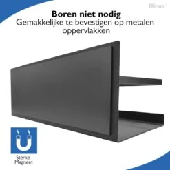 Dieux® - Magnetisch Kruidenrek - Ophangbaar Opbergrek - Keukenrek - Complete Set - Aanrecht Organiser - Badkamerrek - Wandrek - Staal - Zwart - Pasen -Thuisopslag 1200x1200 393