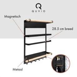 QUVIO Keukenrekje Van Metaal Magnetisch - Kruidenrek - Keuken Opbergrek Voor Kruiden, Handdoeken En Opscheplepels - Zwart 17 QUVIO Keukenrekje Van Metaal Magnetisch - Kruidenrek - Keuken Opbergrek Voor Kruiden, Handdoeken En Opscheplepels - Zwart -Thuisopslag 1200x1200 397