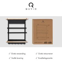 QUVIO Keukenrekje Van Metaal Magnetisch - Kruidenrek - Keuken Opbergrek Voor Kruiden, Handdoeken En Opscheplepels - Zwart 21 QUVIO Keukenrekje Van Metaal Magnetisch - Kruidenrek - Keuken Opbergrek Voor Kruiden, Handdoeken En Opscheplepels - Zwart -Thuisopslag 1200x1200 399