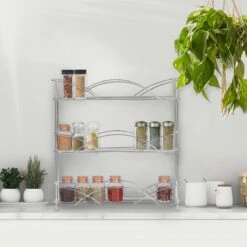 KitchenBrothers Kruidenrek - Staand - Voor 21 Potjes - 3 Laags - Chroom -Thuisopslag 1200x1200 40