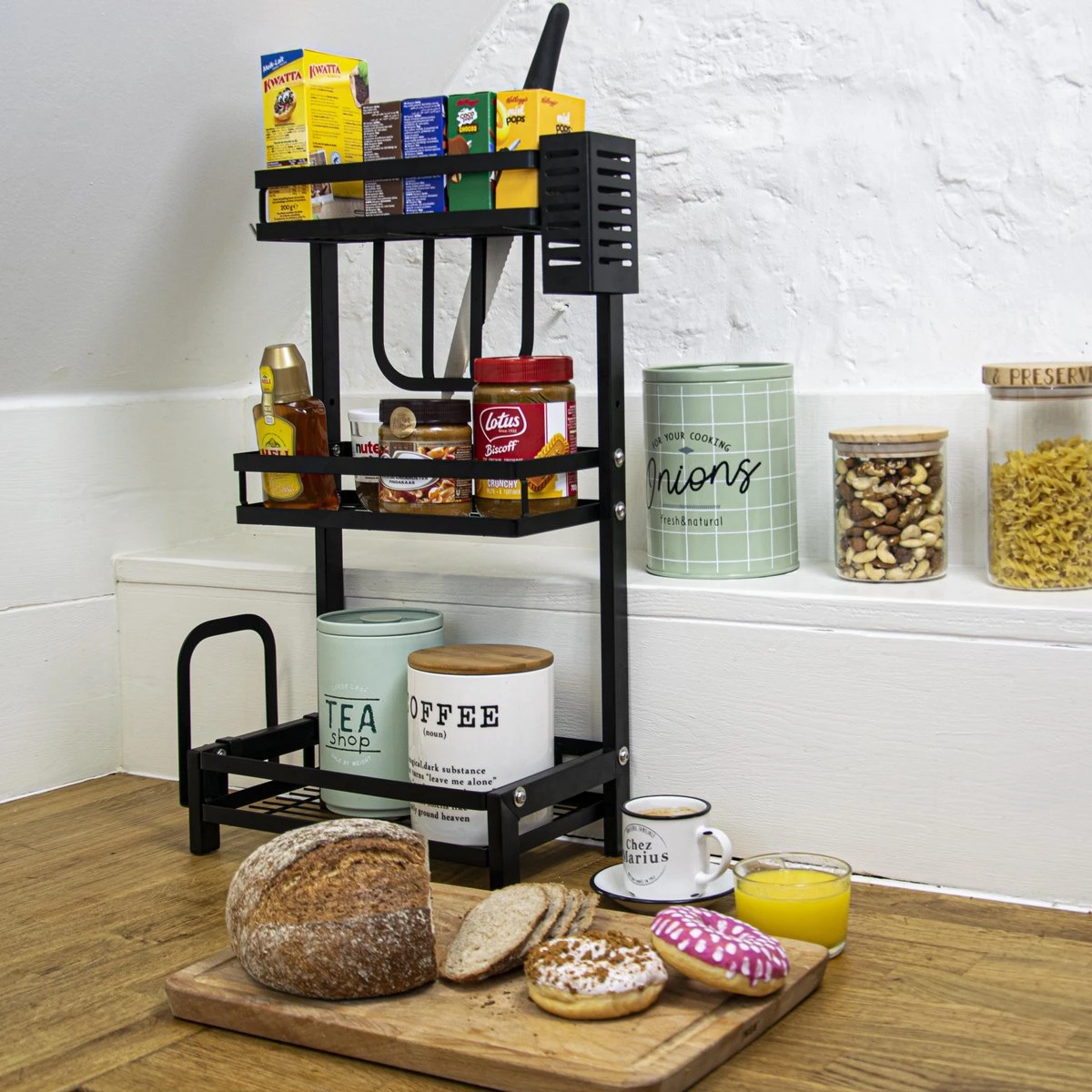 Chefs Cuisine Kruidenrek - Kruidenrek Staand - Keukenrek - Aanrecht Organiser - Bureau Organizer - Keuken Organizers - Roestvrij Staal 7 Chefs Cuisine Kruidenrek - Kruidenrek Staand - Keukenrek - Aanrecht Organiser - Bureau Organizer - Keuken Organizers - Roestvrij Staal - Afbeelding 5