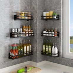 Noswo Kruidenrek Ophangbaar - Kruidenrek Voor Kruidenpotjes - Keukenrek Hangend - 50 Cm - Zwart -Thuisopslag 1200x1200 402