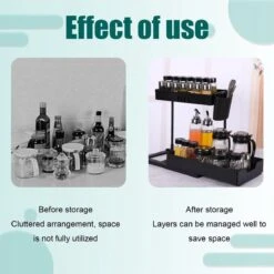 Kruidenrekken, Opslagrekken In De Keuken, 2 Lagen, Naaierrekken Op Het Aanrecht, Voor Organisatoren Van Kruidenrekken, Aardewerk/Opbergrekken Van De Keuken -Thuisopslag 1200x1200 416