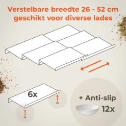Goedewaere Kruidenrek Lade - 6 Stuks - Keuken Organizers - Keukenlade Organiser - Kruiden Organizer - Uitschuifbaar - Kunststof -Thuisopslag 1200x1200 424