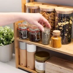 Navaris Keukenrek Met 3 Planken - Verstelbaar Kruidenrek Van Bamboe - Staand - Stevige Constructie - Natuurlijk Bamboehout - Waterafstotend 19 Navaris Keukenrek Met 3 Planken - Verstelbaar Kruidenrek Van Bamboe - Staand - Stevige Constructie - Natuurlijk Bamboehout - Waterafstotend -Thuisopslag 1200x1200 437