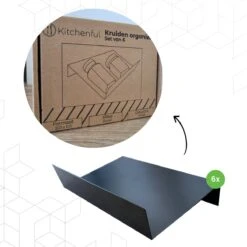 Kitchenful Kruidenrek Lade - Kruiden Organiser - 6 Stuks - Zwart - Verstelbaar - Metaal - Kruiden Opberger -Thuisopslag 1200x1200 464