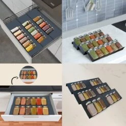 Kitchenful Kruidenrek Lade - Kruiden Organiser - 6 Stuks - Zwart - Verstelbaar - Metaal - Kruiden Opberger -Thuisopslag 1200x1200 469