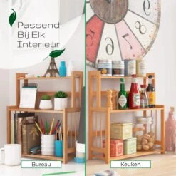 Cellavi Duurzaam Kruidenrek Staand Van Bamboe - Keukenrek Verstelbaar - Keuken Accessoires - Stevige Constructie - Multifunctioneel En Waterafstotend -Thuisopslag 1200x1200 475