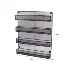 QUVIO Groot Kruidenrek Staal - Ophangbaar - Voor 32 Kruidenpotjes - 4 Laags - Zwart -Thuisopslag 1200x1200 495