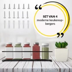 YORGS Kruidenrek Ophangbaar - Kruidenrekje Voor Potjes - Kruidenrekken Hangend 4 Stuks - Zwart - Inc Ophangmateriaal 13 YORGS Kruidenrek Ophangbaar - Kruidenrekje Voor Potjes - Kruidenrekken Hangend 4 Stuks - Zwart - Inc Ophangmateriaal -Thuisopslag 1200x1200 502