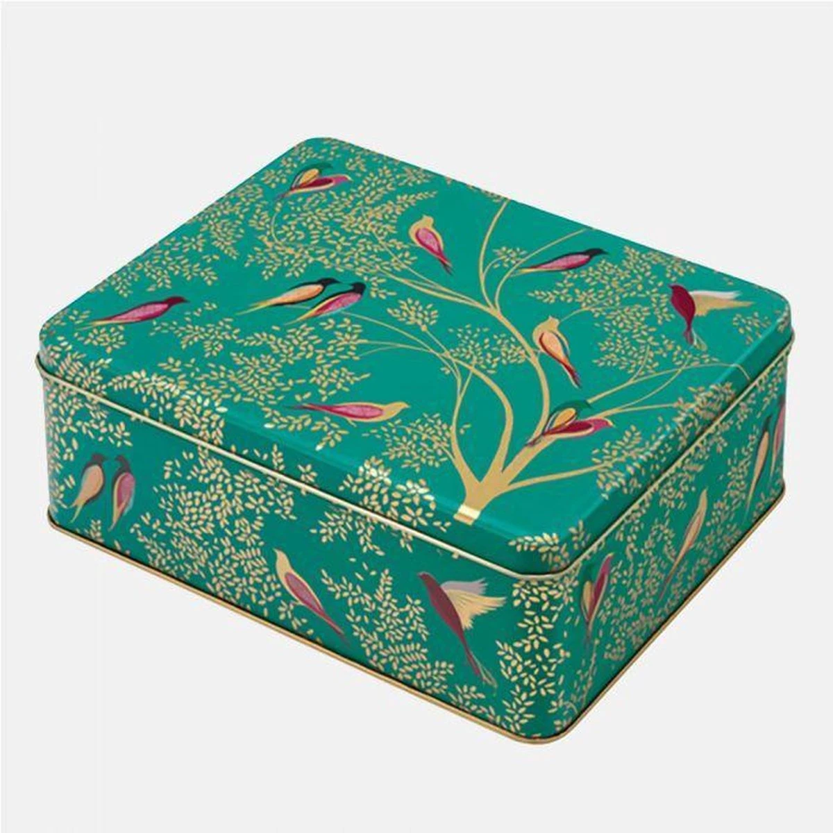 Bewaarblik Vogels - Groen - Rechthoek - Blik - 19,5 X 15,4 X 7,5 Cm - Sara Miller London 3 Bewaarblik Vogels - Groen - Rechthoek - Blik - 19,5 X 15,4 X 7,5 Cm - Sara Miller London