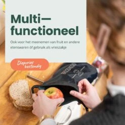 BROODNODIG® - Herbruikbare Boterhamzak - Van 100% Gerecyclede PET-flessen - Ideaal Als Diepvrieszakjes - Lunchzak - Herbruikbaar Boterhamzakje - Foodwrap - Lunchbox - 30x20cm - Zwart -Thuisopslag 1200x1200 525