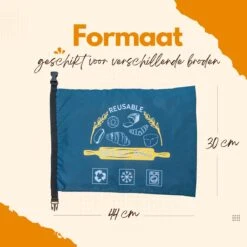 Herbruikbare Broodzak - Brooddoos - Broodbak - Voor Zelfgebakken Brood - Dubbele Voering - -Thuisopslag 1200x1200 542