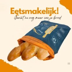 Herbruikbare Broodzak - Brooddoos - Broodbak - Voor Zelfgebakken Brood - Dubbele Voering - -Thuisopslag 1200x1200 543