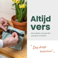 BROODNODIG® - Herbruikbare Boterhamzak - Van 100% Gerecyclede PET-flessen - Ideaal Als Diepvrieszakjes - Lunchzak - Herbruikbaar Boterhamzakje - Foodwrap - Lunchbox - 30x20cm - Pastel Groen 19 BROODNODIG® - Herbruikbare Boterhamzak - Van 100% Gerecyclede PET-flessen - Ideaal Als Diepvrieszakjes - Lunchzak - Herbruikbaar Boterhamzakje - Foodwrap - Lunchbox - 30x20cm - Pastel Groen -Thuisopslag 1200x1200 555