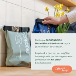 BROODNODIG® - Herbruikbare Boterhamzak - Van 100% Gerecyclede PET-flessen - Ideaal Als Diepvrieszakjes - Lunchzak - Herbruikbaar Boterhamzakje - Foodwrap - Lunchbox - 30x20cm - Pastel Groen 21 BROODNODIG® - Herbruikbare Boterhamzak - Van 100% Gerecyclede PET-flessen - Ideaal Als Diepvrieszakjes - Lunchzak - Herbruikbaar Boterhamzakje - Foodwrap - Lunchbox - 30x20cm - Pastel Groen -Thuisopslag 1200x1200 557