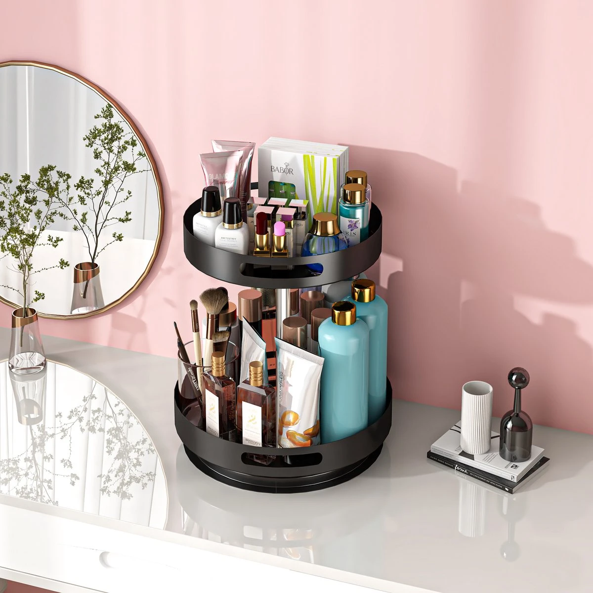 AlShiha® Organizer- Draaiplateau - 2 Laags(Zwart) - Keuken Organizers - Aanrecht Organiser - Draaischijf - Badkamer Organizer - Make Up Organizer - Kruidenrek - Kast Organizer - Keukenkast Organizer 8 AlShiha® Organizer- Draaiplateau - 2 Laags(Zwart) - Keuken Organizers - Aanrecht Organiser - Draaischijf - Badkamer Organizer - Make Up Organizer - Kruidenrek - Kast Organizer - Keukenkast Organizer - Afbeelding 6