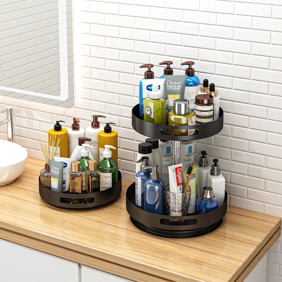 AlShiha® Organizer- Draaiplateau - 2 Laags(Zwart) - Keuken Organizers - Aanrecht Organiser - Draaischijf - Badkamer Organizer - Make Up Organizer - Kruidenrek - Kast Organizer - Keukenkast Organizer 10 AlShiha® Organizer- Draaiplateau - 2 Laags(Zwart) - Keuken Organizers - Aanrecht Organiser - Draaischijf - Badkamer Organizer - Make Up Organizer - Kruidenrek - Kast Organizer - Keukenkast Organizer - Afbeelding 8