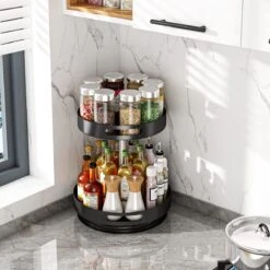 AlShiha® Organizer- Draaiplateau - 2 Laags(Zwart) - Keuken Organizers - Aanrecht Organiser - Draaischijf - Badkamer Organizer - Make Up Organizer - Kruidenrek - Kast Organizer - Keukenkast Organizer 25 AlShiha® Organizer- Draaiplateau - 2 Laags(Zwart) - Keuken Organizers - Aanrecht Organiser - Draaischijf - Badkamer Organizer - Make Up Organizer - Kruidenrek - Kast Organizer - Keukenkast Organizer -Thuisopslag 1200x1200 589