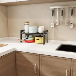 Clear Living - Keuken Organizer - Aanrecht Organizer - Bureau Organizer - Kruidenrek - Gootsteen Organizer - Keukenkast Organizer - Metaal - Zwart -Thuisopslag 1200x1200 618