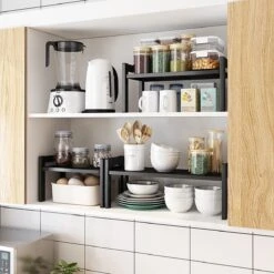 Clear Living - Keuken Organizer - Aanrecht Organizer - Bureau Organizer - Kruidenrek - Gootsteen Organizer - Keukenkast Organizer - Metaal - Zwart -Thuisopslag 1200x1200 621