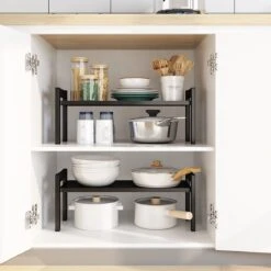 Clear Living - Keuken Organizer - Aanrecht Organizer - Bureau Organizer - Kruidenrek - Gootsteen Organizer - Keukenkast Organizer - Metaal - Zwart -Thuisopslag 1200x1200 622