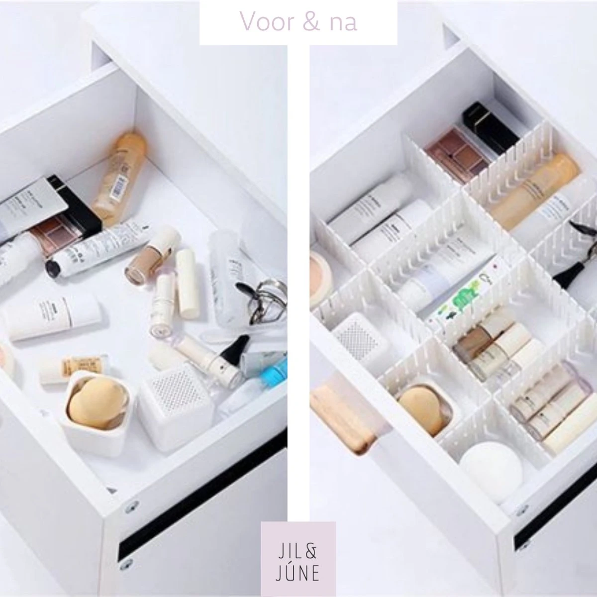 Jil&Júne Ladeverdeler - Lade Organizer - Set Van 12 - Voor Kleding/Keuken/Badkamer 4 Jil&Júne Ladeverdeler - Lade Organizer - Set Van 12 - Voor Kleding/Keuken/Badkamer - Afbeelding 2