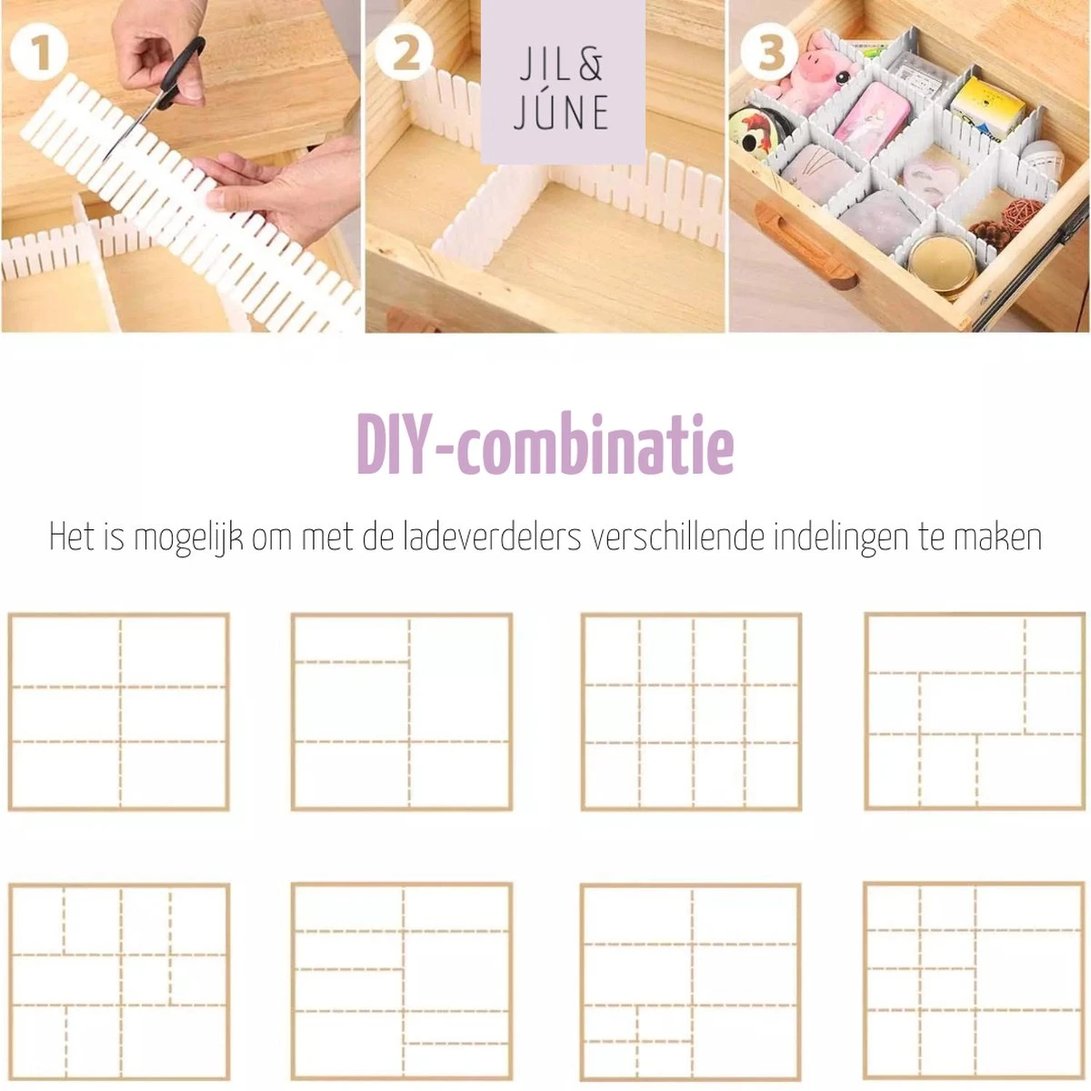 Jil&Júne Ladeverdeler - Lade Organizer - Set Van 12 - Voor Kleding/Keuken/Badkamer 5 Jil&Júne Ladeverdeler - Lade Organizer - Set Van 12 - Voor Kleding/Keuken/Badkamer - Afbeelding 3