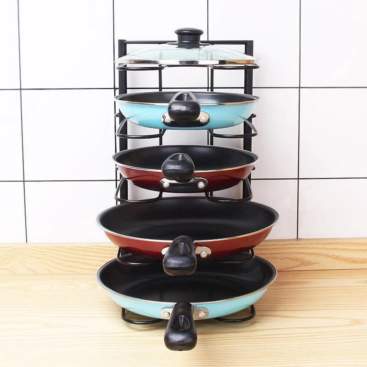 Merkloos TDR - Pannenrek Verstelbaar - Opbergrek Voor 5 Pannen - Keukenrek Staand - Dekselhouder - 5 Laags 4 Merkloos TDR - Pannenrek Verstelbaar - Opbergrek Voor 5 Pannen - Keukenrek Staand - Dekselhouder - 5 Laags - Afbeelding 2