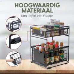 Clear Living - Gootsteenkast Organizer - Keukenkast Organizer - Keuken Organizer - Gootsteen Organizer - Zwart -Thuisopslag 1200x1200 639