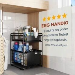 Clear Living - Gootsteenkast Organizer - Keukenkast Organizer - Keuken Organizer - Gootsteen Organizer - Zwart -Thuisopslag 1200x1200 641