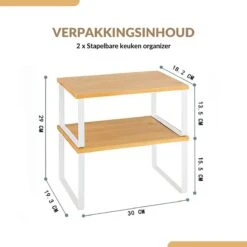 SensaHome Keuken Organizer - Bureau Organizer - Aanrecht Organizer - Keukenrek/Kruidenrek/Badkamer Organizer - Set Van 2 - Wit -Thuisopslag 1200x1200 663