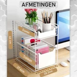 GEON - Gootsteenkast Organizer - Keukenkast Organizer - Gootsteenrek - Badkamer Organizer - Wit/Zwart -Thuisopslag 1200x1200 681