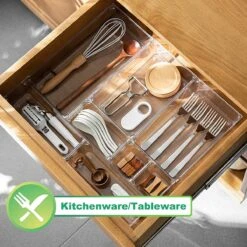 Gewoon® - Lade Organizer 22 Stuks - Doorzichtige Keuken En Make-up Bakjes - Opbergboxen - Opbergbakjes -Thuisopslag 1200x1200 697