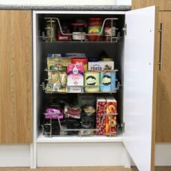 2 X KuKoo Schuiflades Keukenkast - 60 Cm - Set Van 2 - Losse Lades Met Rails - Geschikt Voor Kasten Met 60cm Breedte - Opbergmand Keukenkast -Thuisopslag 1200x1200 704