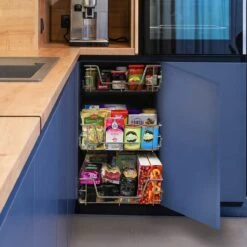 2 X KuKoo Schuiflades Keukenkast - 60 Cm - Set Van 2 - Losse Lades Met Rails - Geschikt Voor Kasten Met 60cm Breedte - Opbergmand Keukenkast -Thuisopslag 1200x1200 707