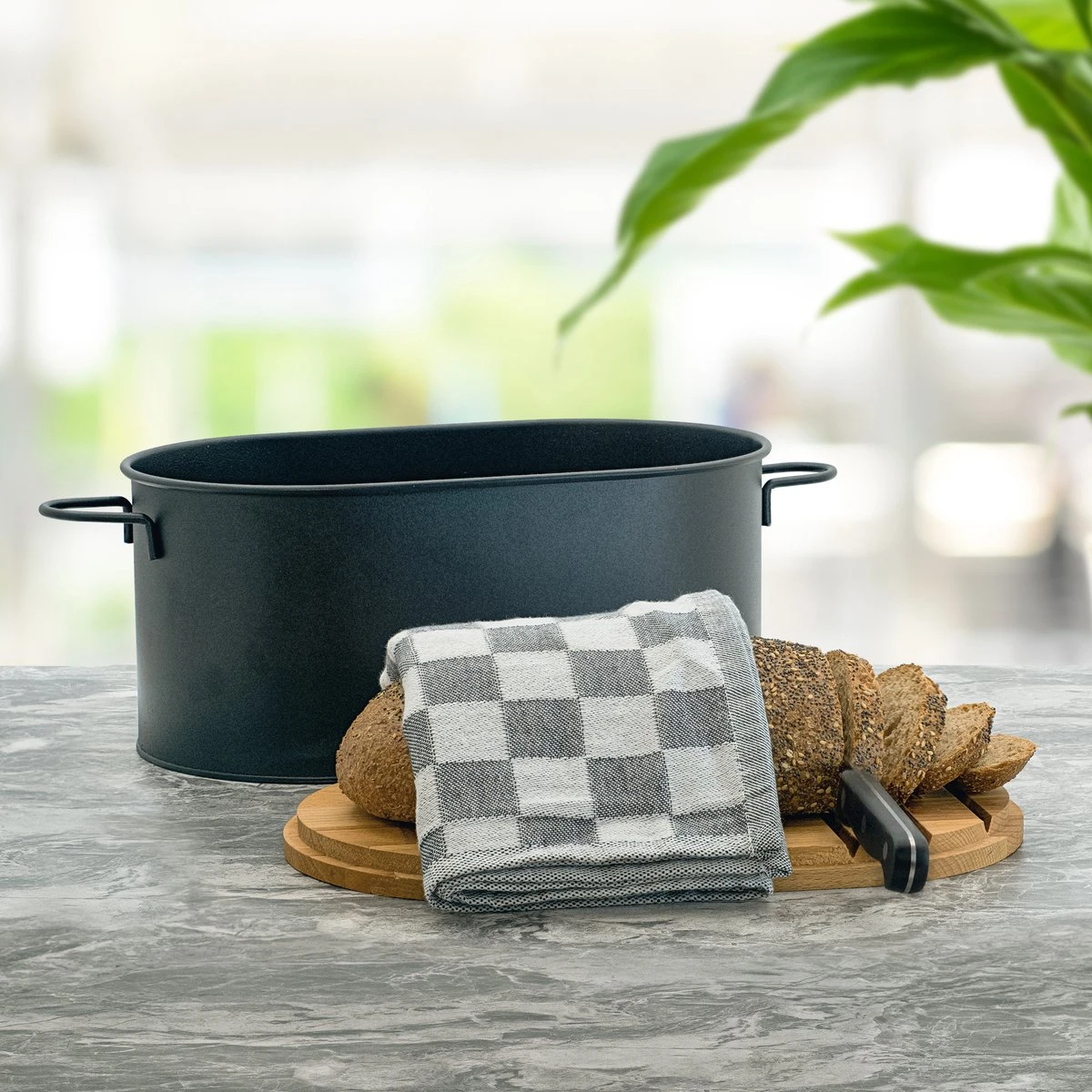 Industrial Living Broodtrommel-Brooddoos Met Snijplank-Brood Bewaren-Metaal-Hout 7 Industrial Living Broodtrommel-Brooddoos Met Snijplank-Brood Bewaren-Metaal-Hout - Afbeelding 5