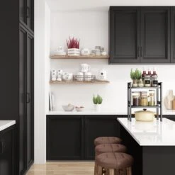 Clear Living - Keuken Organizer - Aanrecht Organizer - Bureau Organizer - Kruidenrek - Etagere - Gootsteen Organizer - Keukenkast Organizer - Metaal - Zwart -Thuisopslag 1200x1200 729