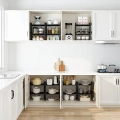 Clear Living - Keuken Organizer - Aanrecht Organizer - Bureau Organizer - Kruidenrek - Etagere - Gootsteen Organizer - Keukenkast Organizer - Metaal - Zwart -Thuisopslag 1200x1200 730