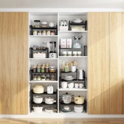 Clear Living - Keuken Organizer - Aanrecht Organizer - Bureau Organizer - Kruidenrek - Etagere - Gootsteen Organizer - Keukenkast Organizer - Metaal - Zwart -Thuisopslag 1200x1200 733