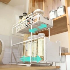 Doogo® Organizer - Gootsteenkast Organizer - Bureau Organizer - Kast Organizer - Ladekastje- Opbergrek - Badkamer Organizer - Wit 11 Doogo® Organizer - Gootsteenkast Organizer - Bureau Organizer - Kast Organizer - Ladekastje- Opbergrek - Badkamer Organizer - Wit -Thuisopslag 1200x1200 742